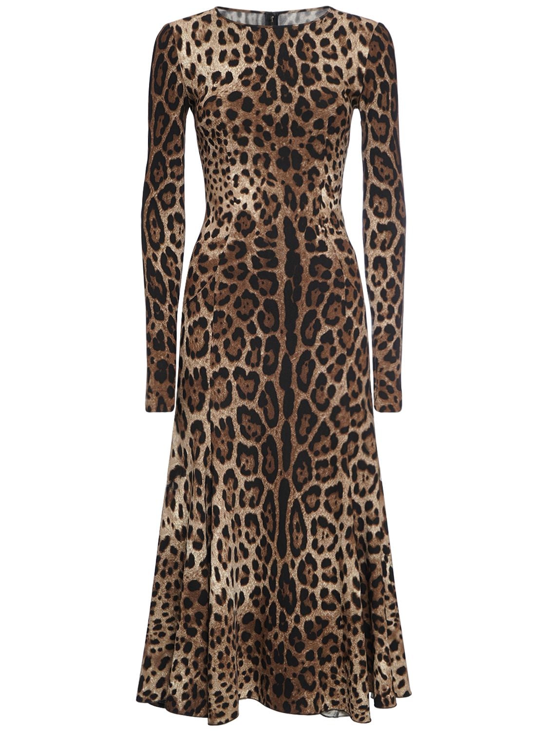 Image of Leopard Print Cady Midi Dress
