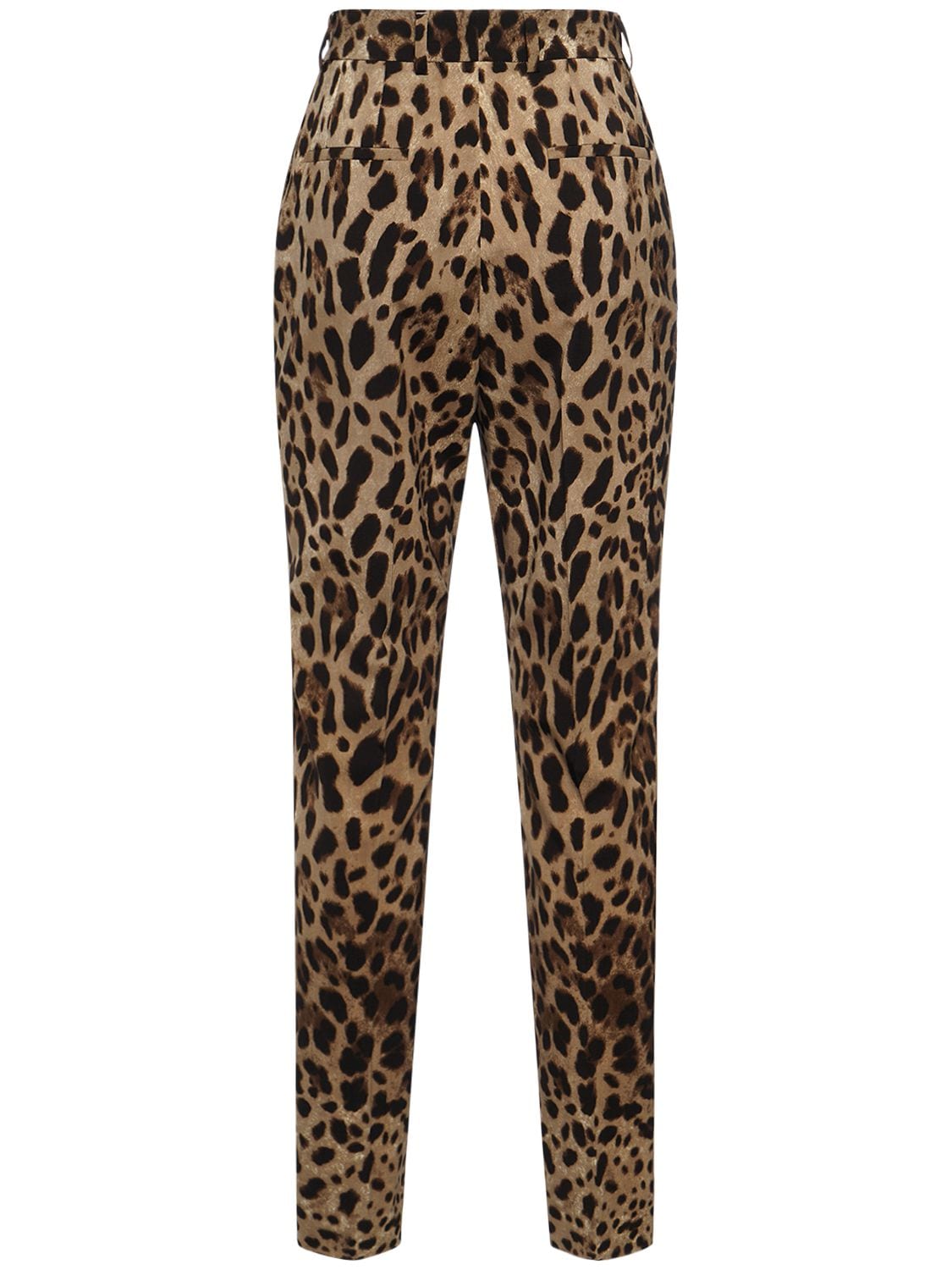 Shop Dolce & Gabbana Leopard Print High Rise Straight Pants In Multicolor