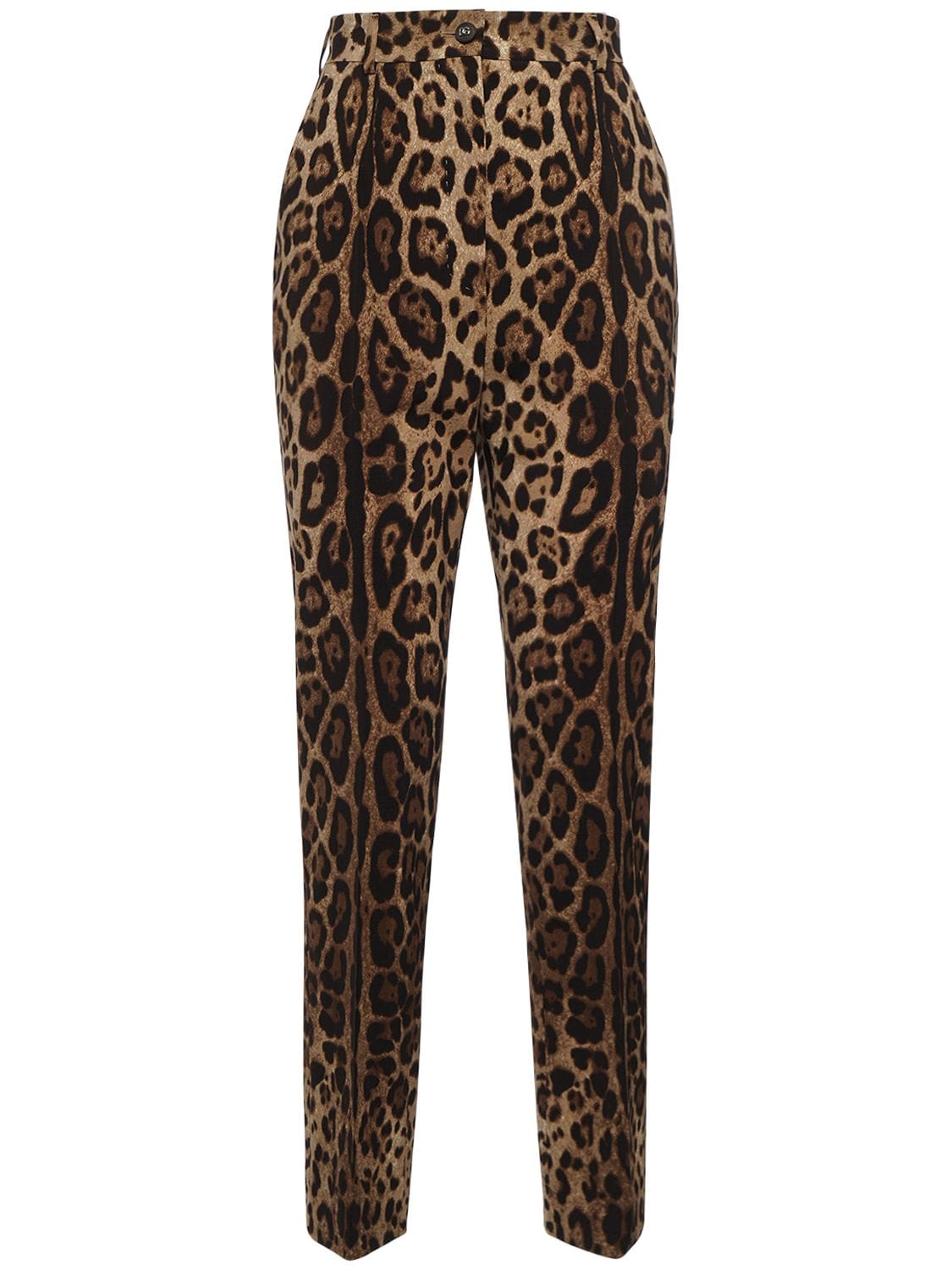 Image of Leopard Print High Rise Straight Pants