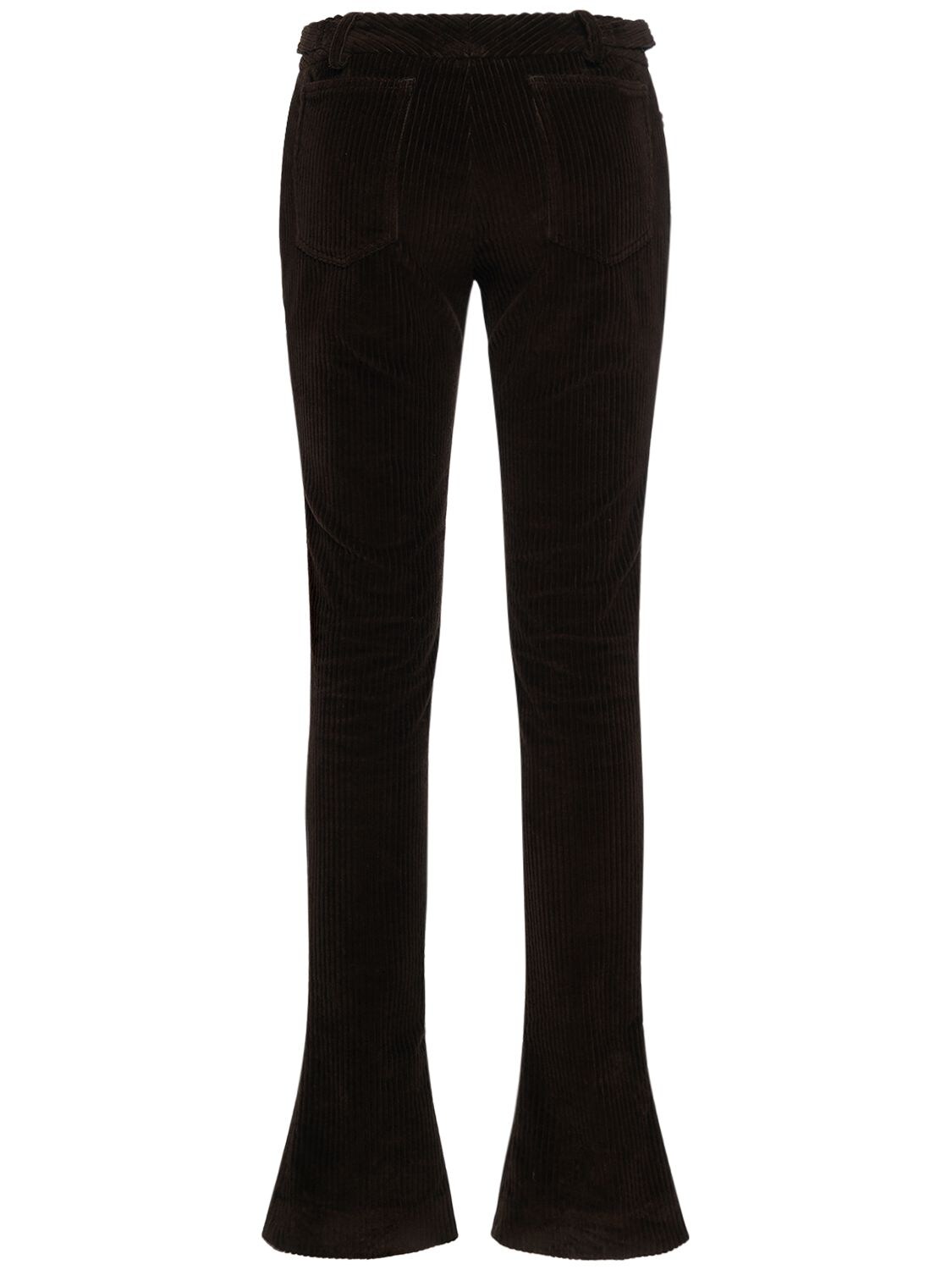 Shop Dolce & Gabbana Corduroy Low Rise Bootcut Pants In Brown