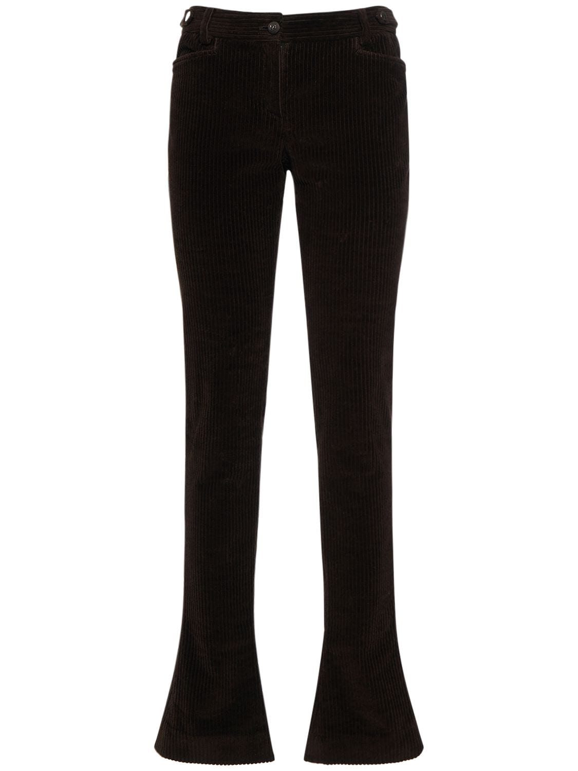 Dolce & Gabbana Corduroy Low Rise Bootcut Trousers In Brown