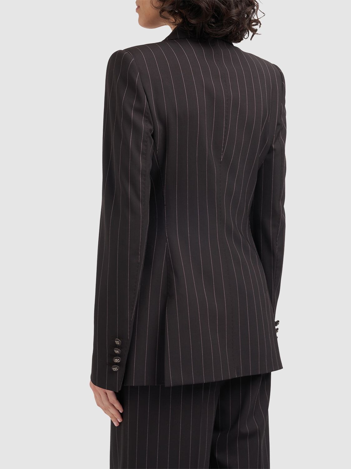 Shop Dolce & Gabbana Pinstripe Wool Jacket In Multicolor