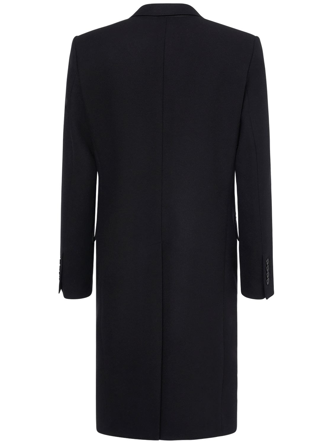 Shop Dolce & Gabbana Single Breasted Wool Coat In Black