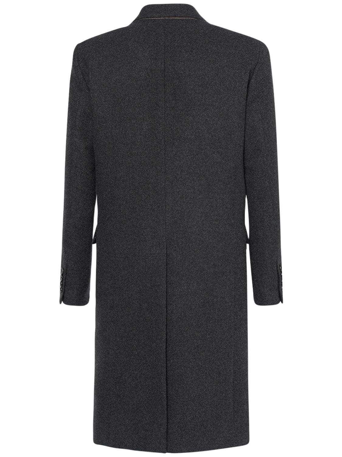 Shop Dolce & Gabbana Double Breasted Wool Coat In Black