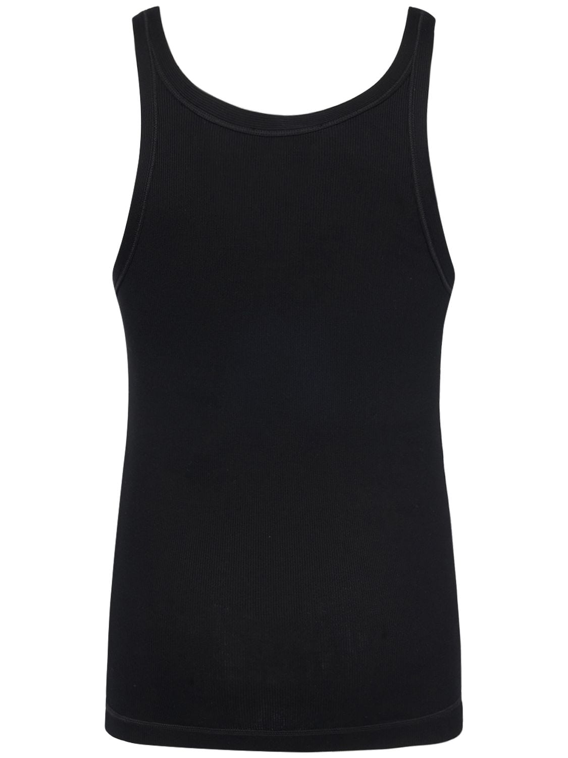 Shop Dolce & Gabbana Ribbed Cotton Jersey Tank Top In Black