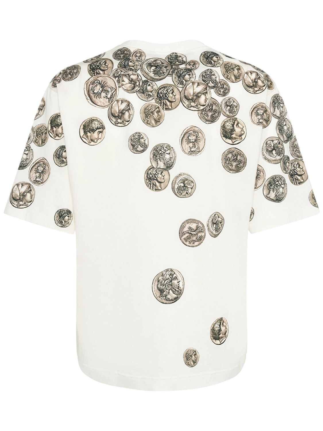 Shop Dolce & Gabbana Ancient Coins Printed Cotton T-shirt In White