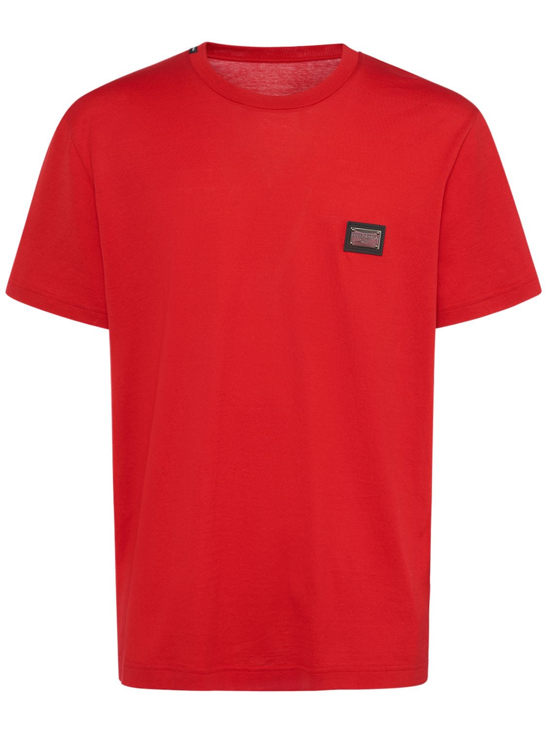 Logo Plaque Cotton Jersey T-shirt – MEN > CLOTHING > T-SHIRTS