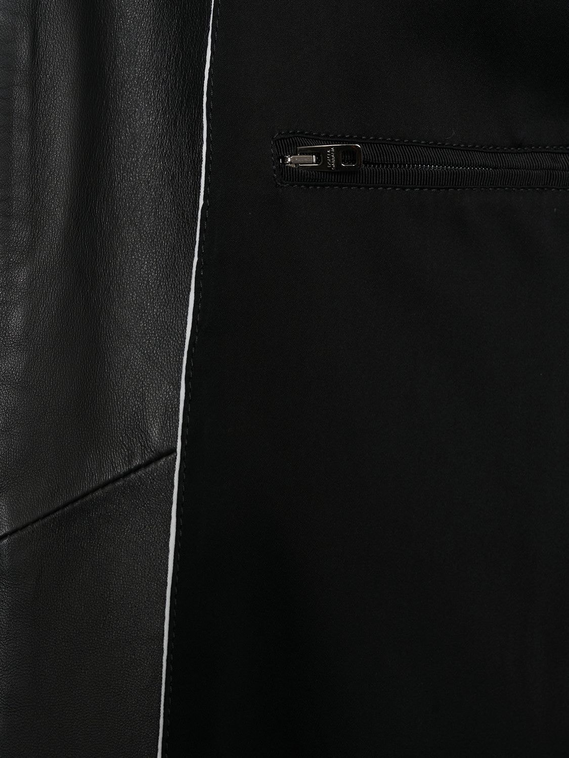 Shop Dolce & Gabbana Leather Hoodie W/logo Plaque In Black
