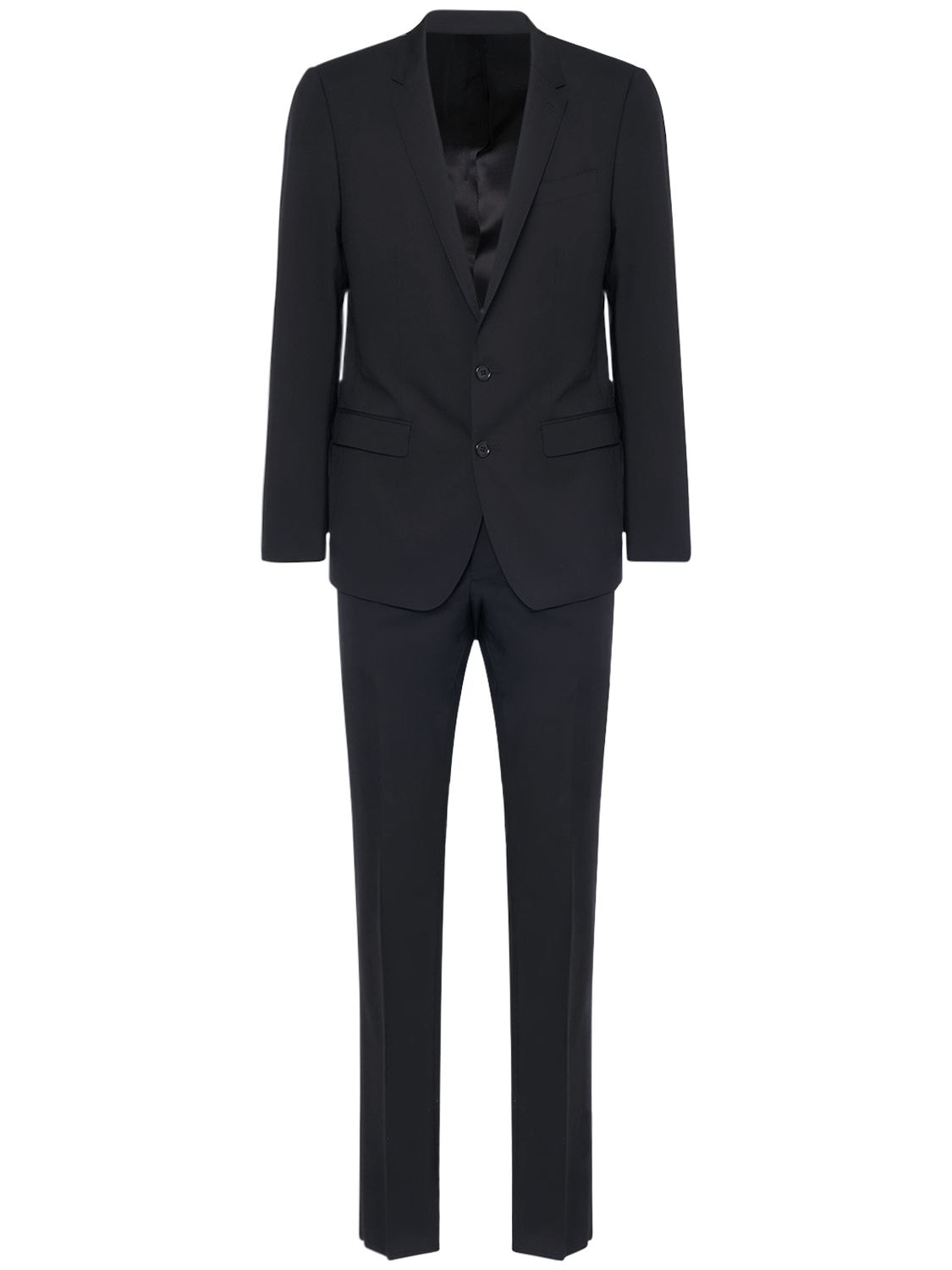 Dolce & Gabbana Two-piece Stretch Wool Suit In Black