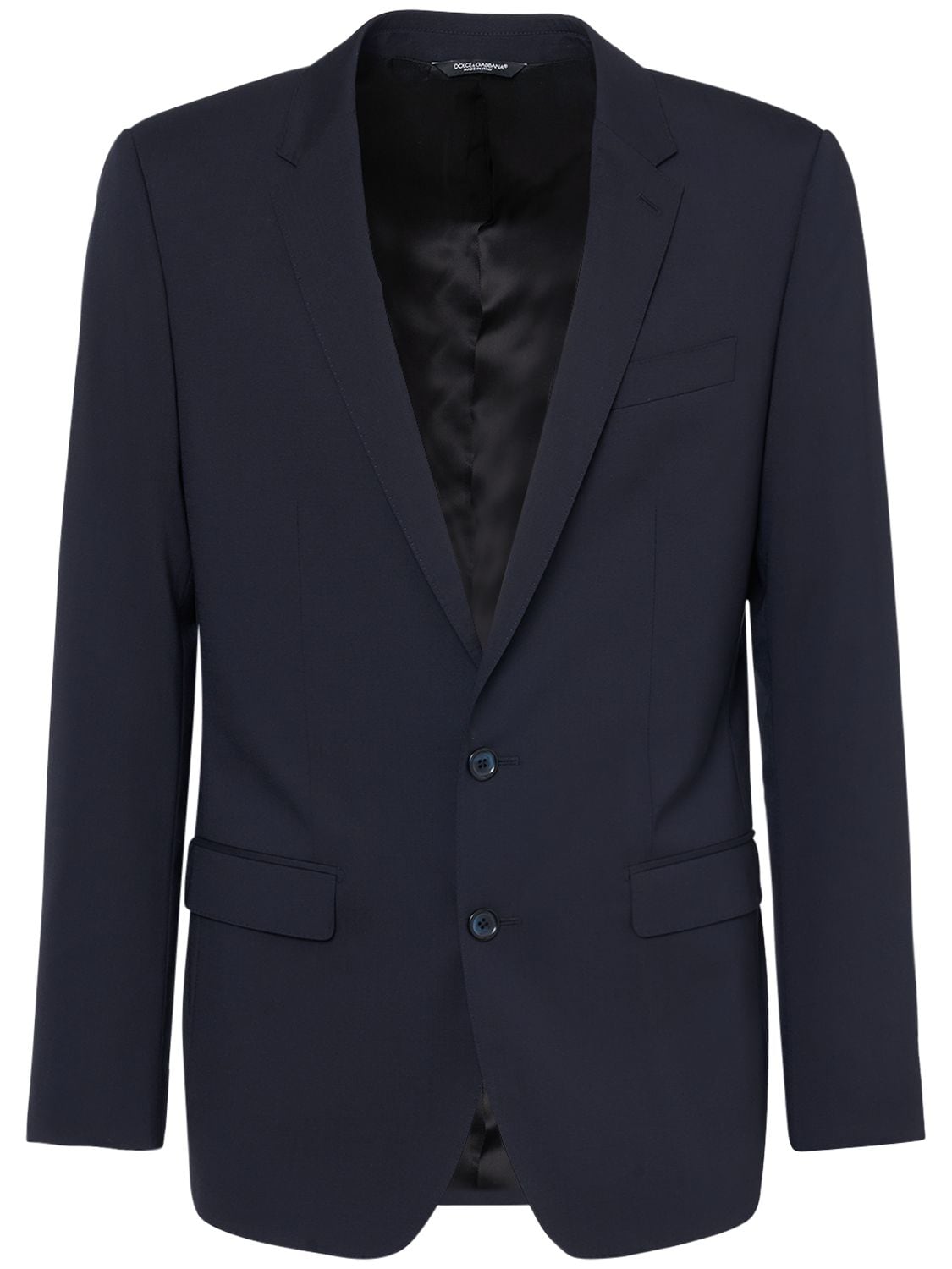 Shop Dolce & Gabbana Two-piece Stretch Wool Suit In Midnight Blue