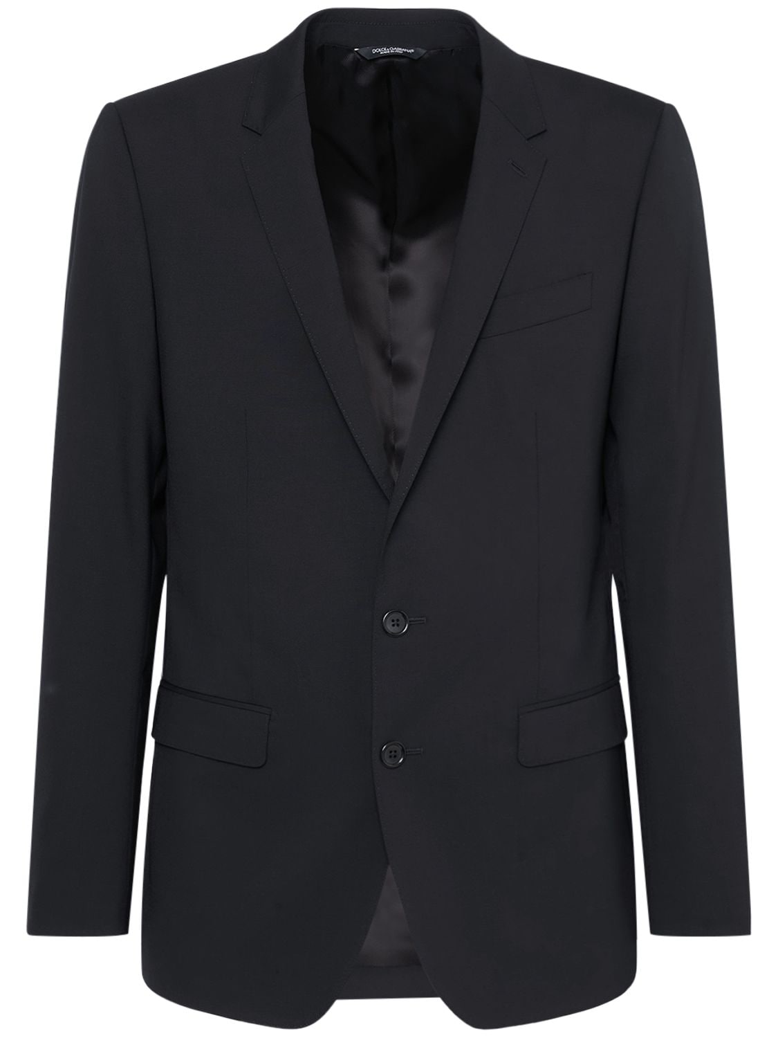 Shop Dolce & Gabbana Two-piece Stretch Wool Suit In Black