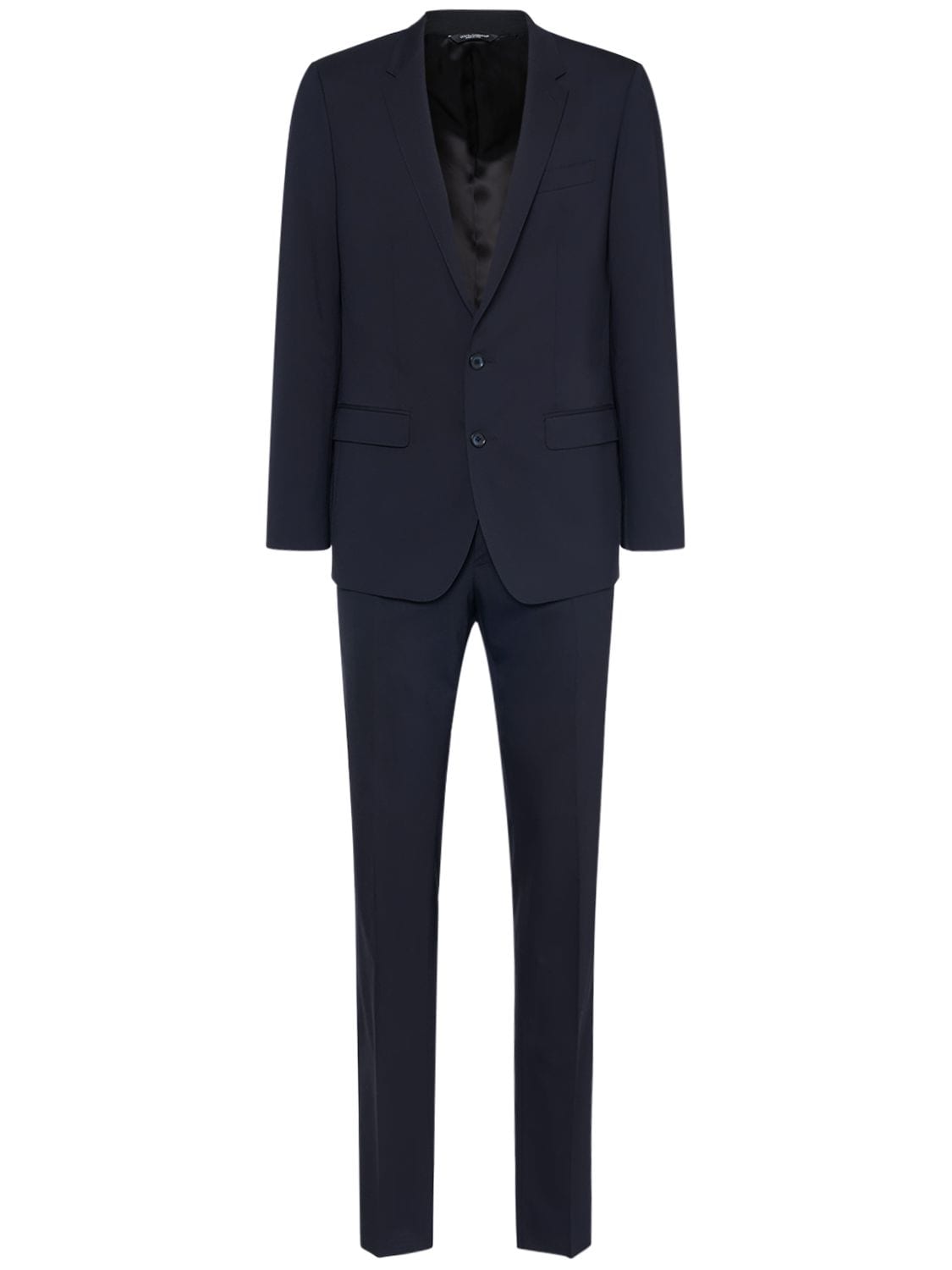 Dolce & Gabbana Two-piece Stretch Wool Suit In Midnight Blue