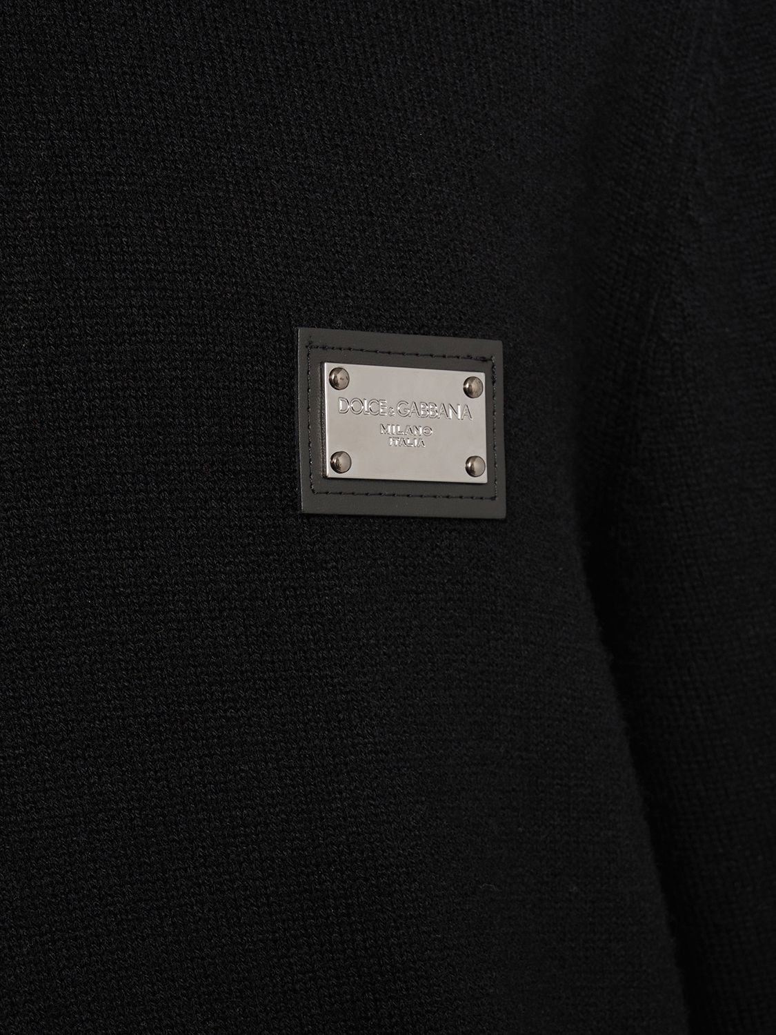 Shop Dolce & Gabbana Wool & Cashmere Sweater Logo Plaque In Black