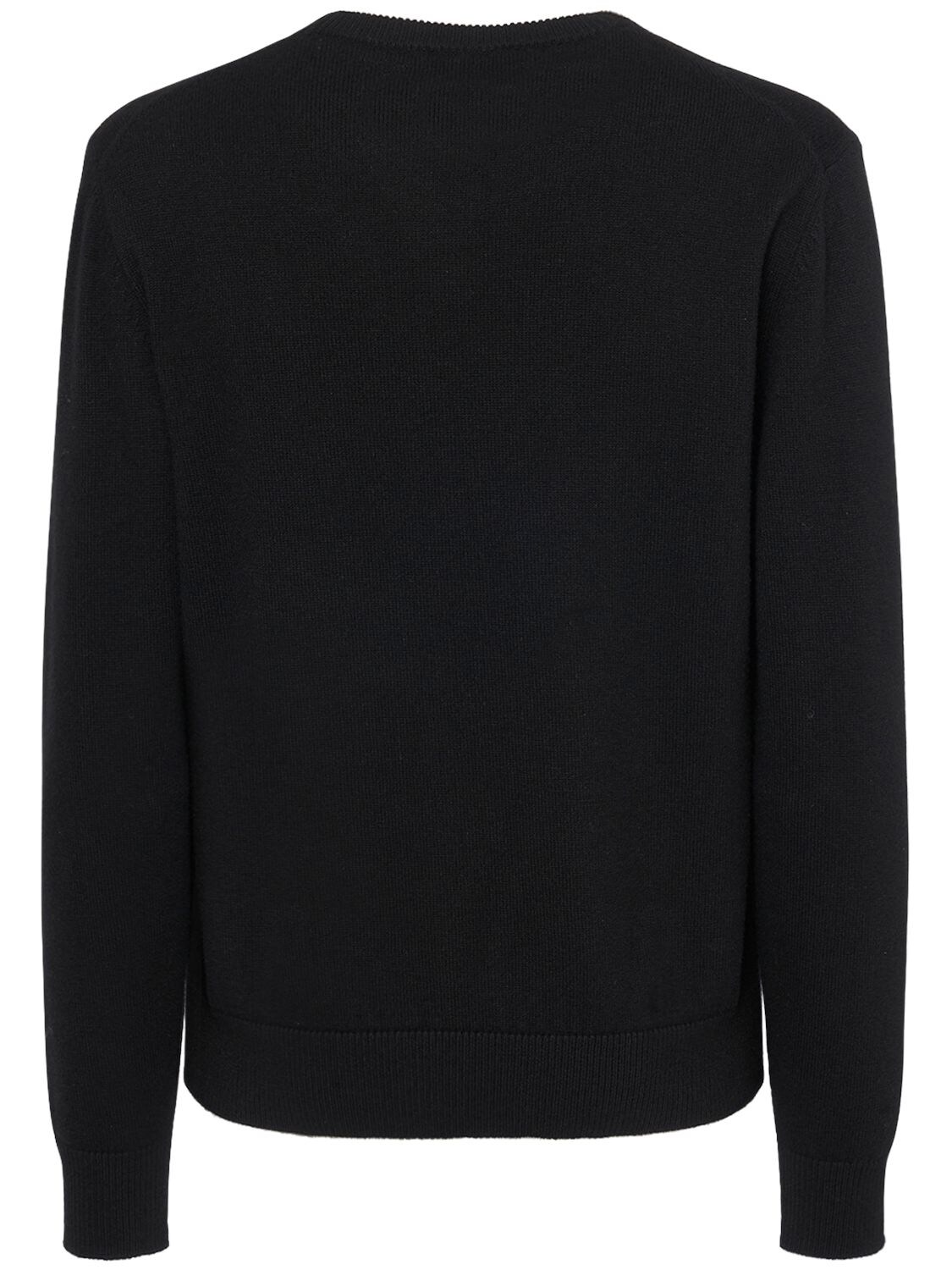 Shop Dolce & Gabbana Wool & Cashmere Sweater Logo Plaque In Black