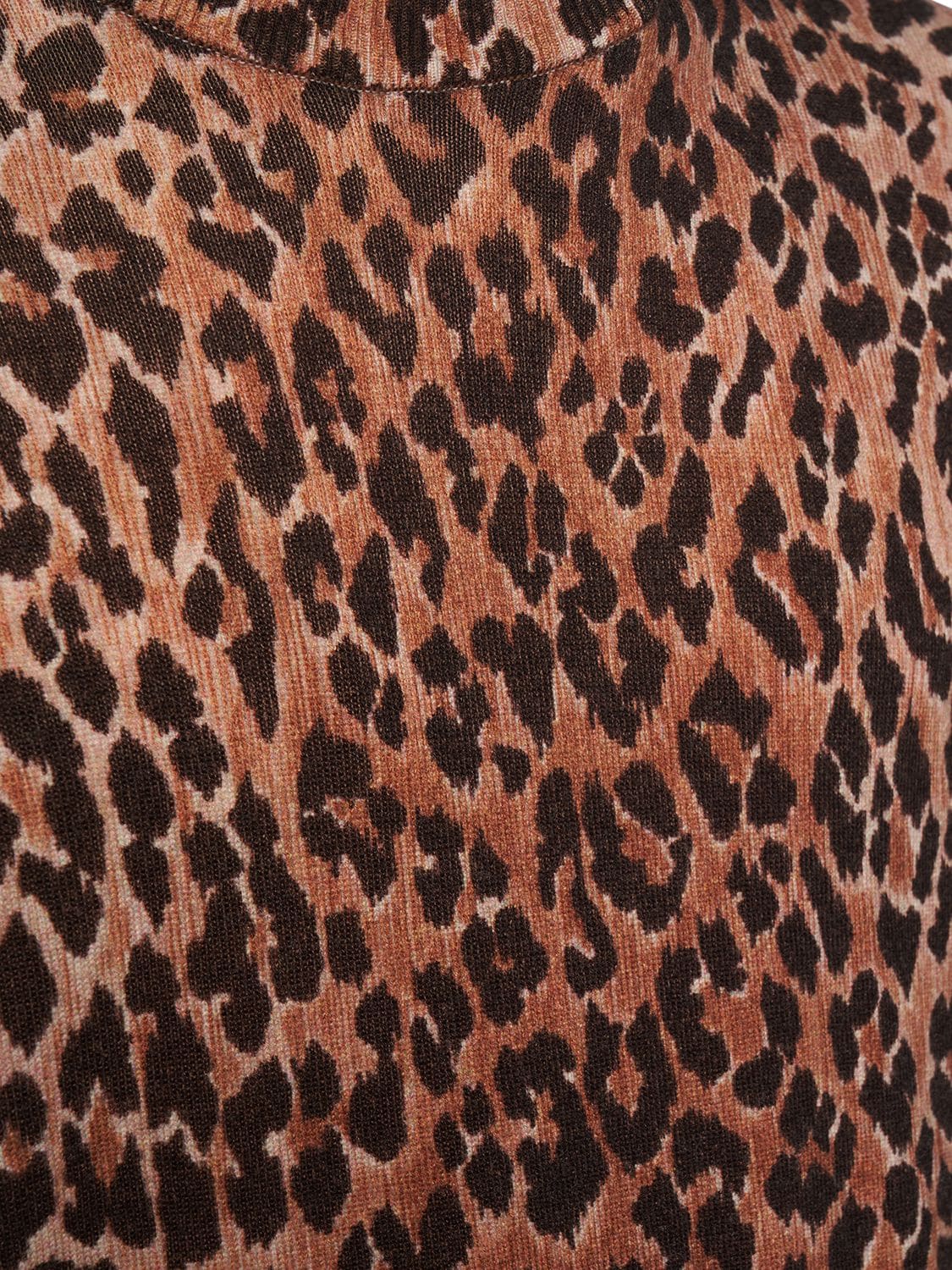 Shop Dolce & Gabbana Leopard Print Wool Sweater In Brown