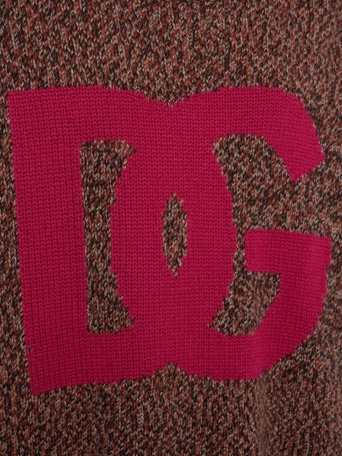 Shop Dolce & Gabbana Logo Intarsia Wool Sweater In Brown,red