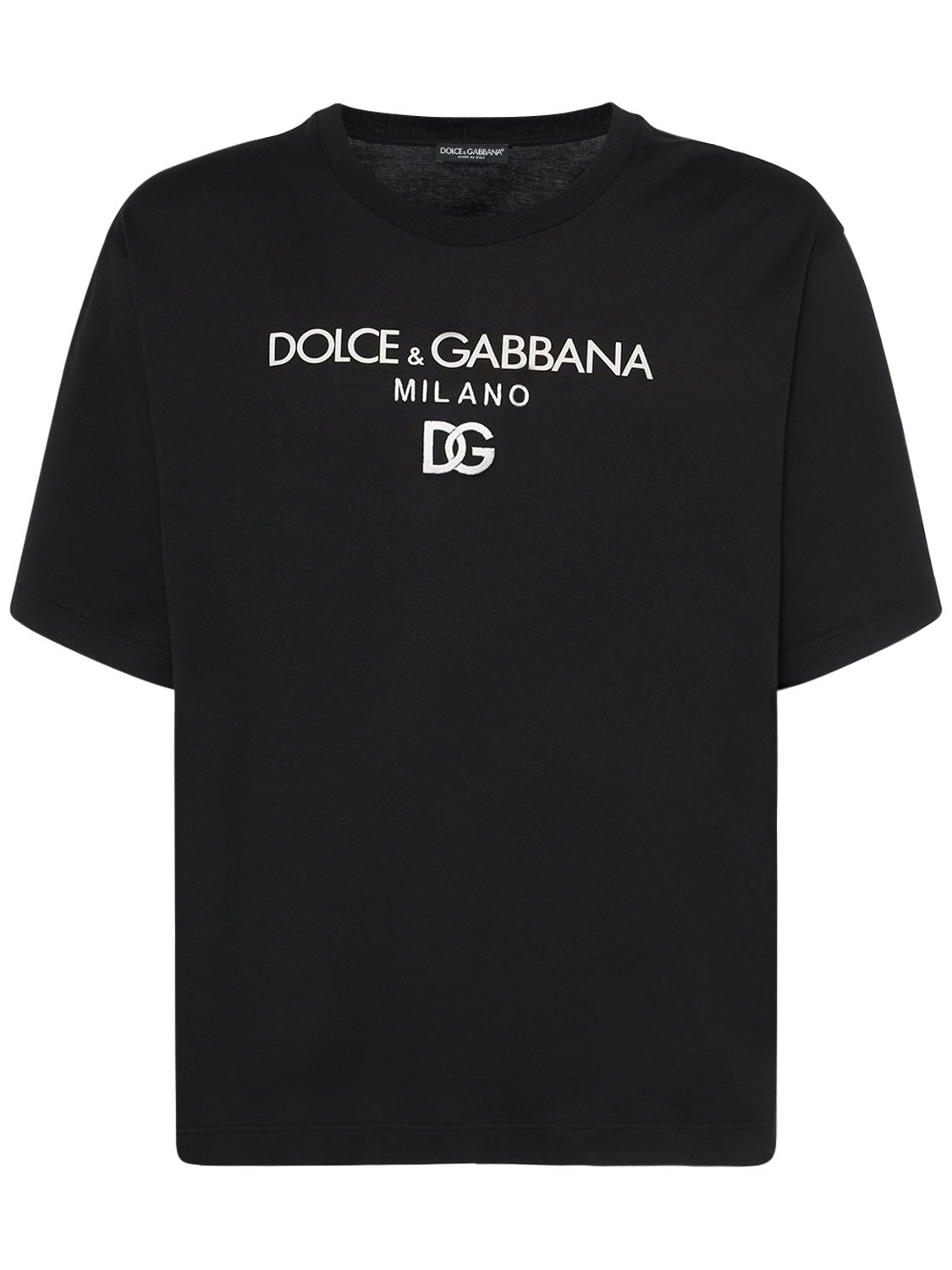 Dolce & Gabbana Logo Cotton T-shirt In Black