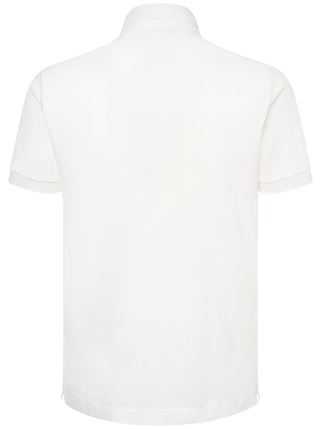 Shop Dolce & Gabbana Cotton Polo Shirt W/logo Plaque In White