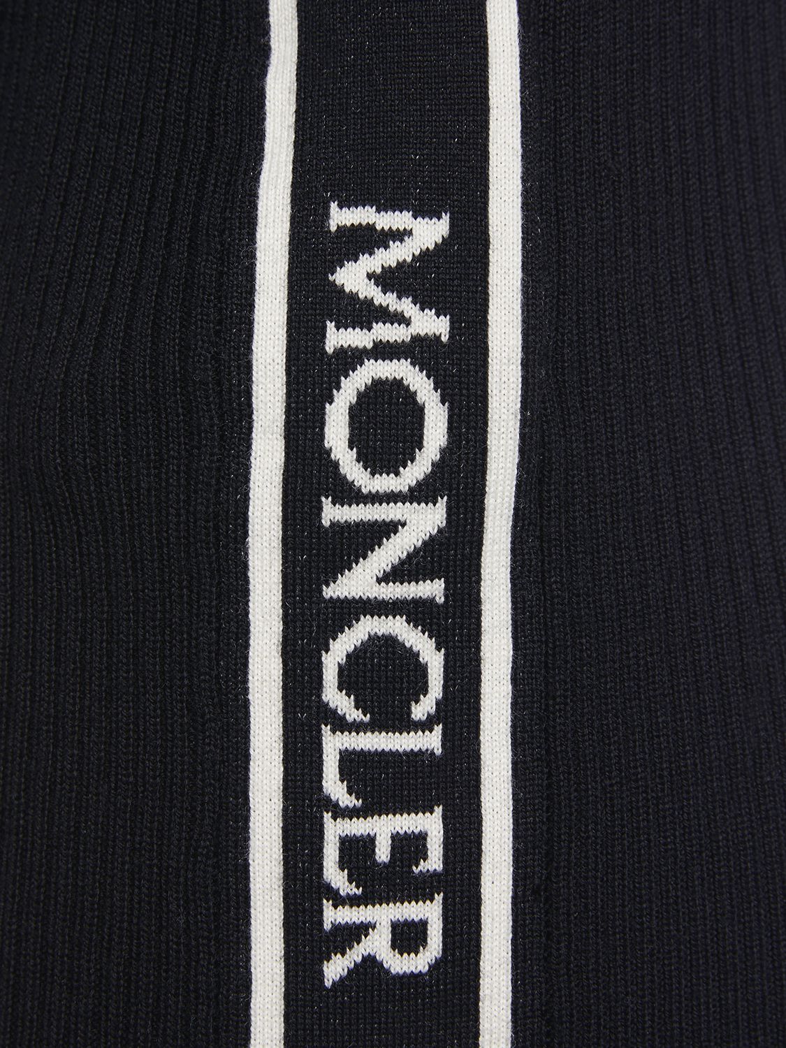 Shop Moncler Ciclista Ultra Fine Wool Knit Sweater In Dark Grey