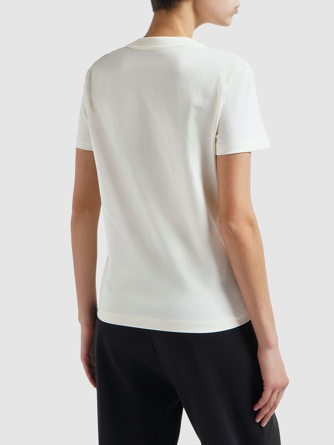 Shop Moncler Cotton T-shirt In Natural