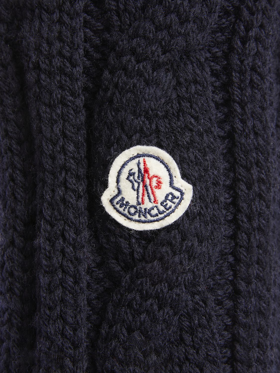 Shop Moncler Tricot Wool Crewneck Sweater In Dunkelblau