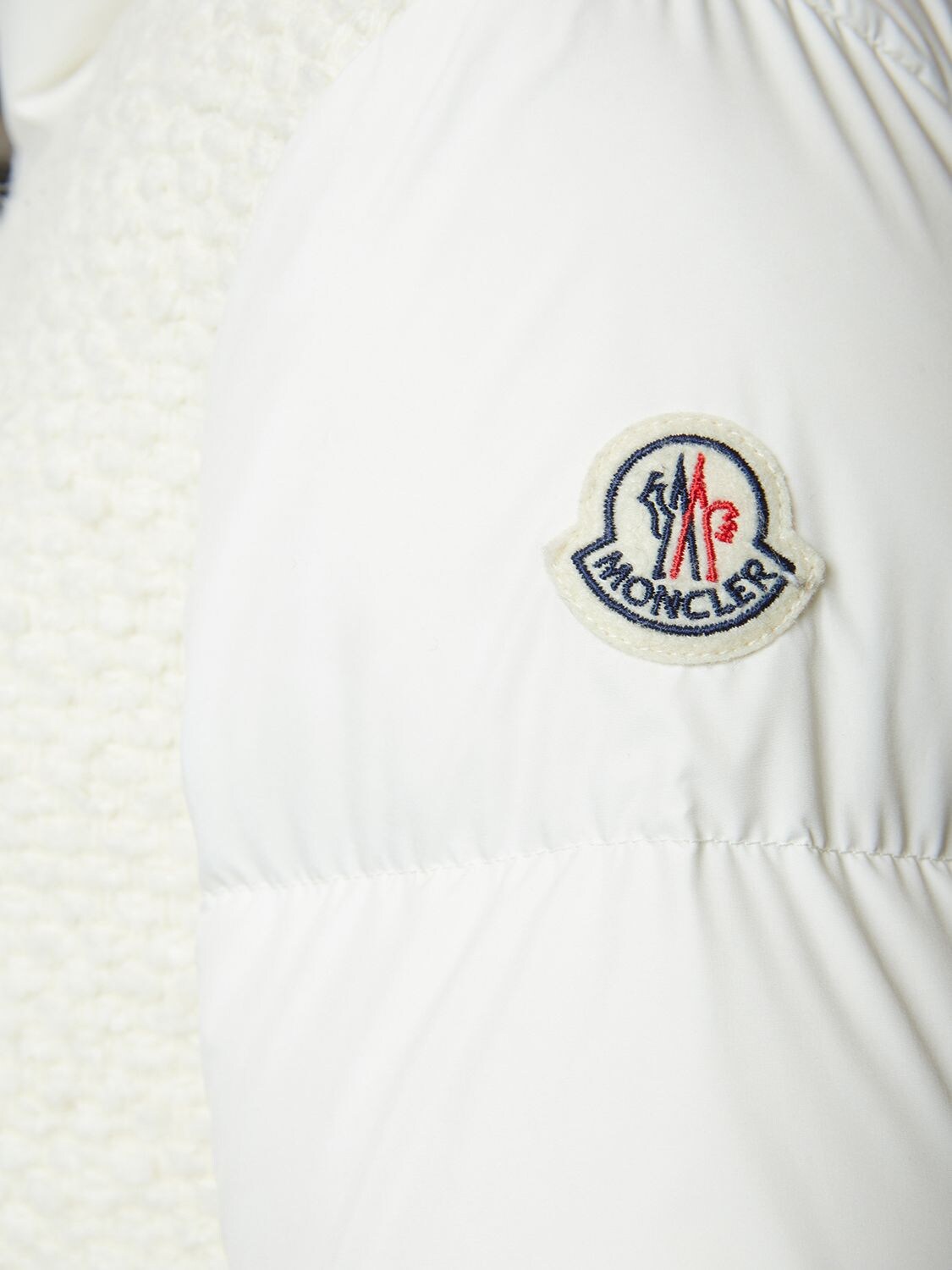 Shop Moncler Caille Tech Long Down Jacket In Natural