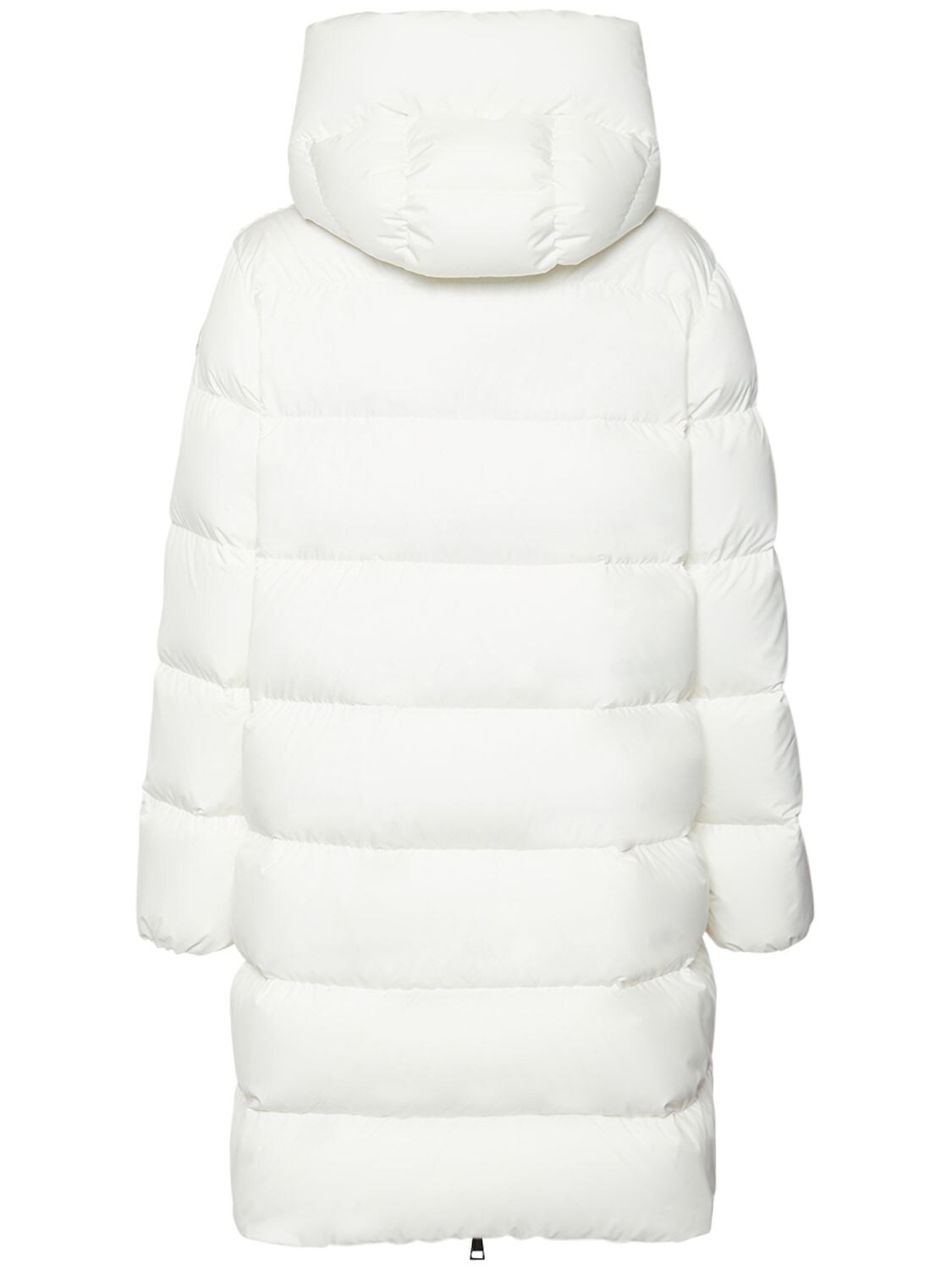 Shop Moncler Caille Tech Long Down Jacket In Natural