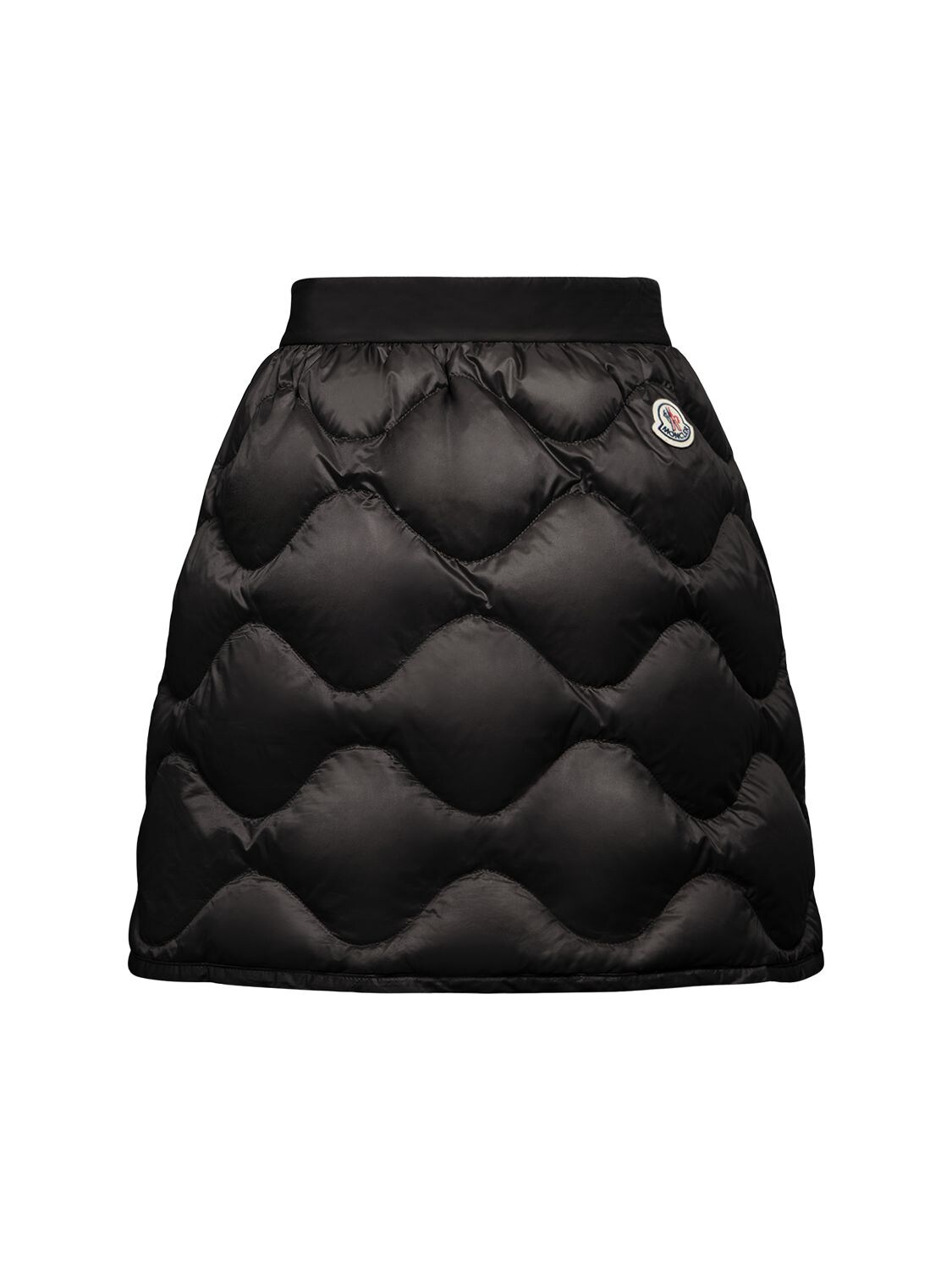 Shop Moncler Quilted Nylon Down Mini Skirt In Black