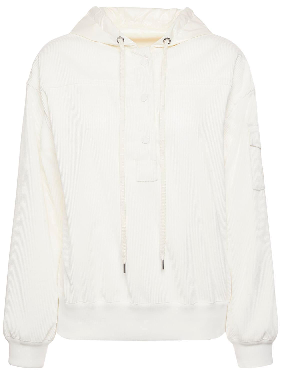 Moncler Tech Sweatshirt In White,mid Grey