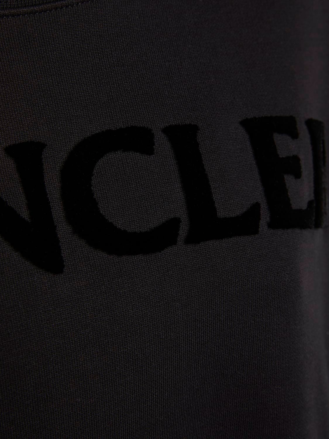 Shop Moncler Cotton Blend Crewneck Sweatshirt In Black