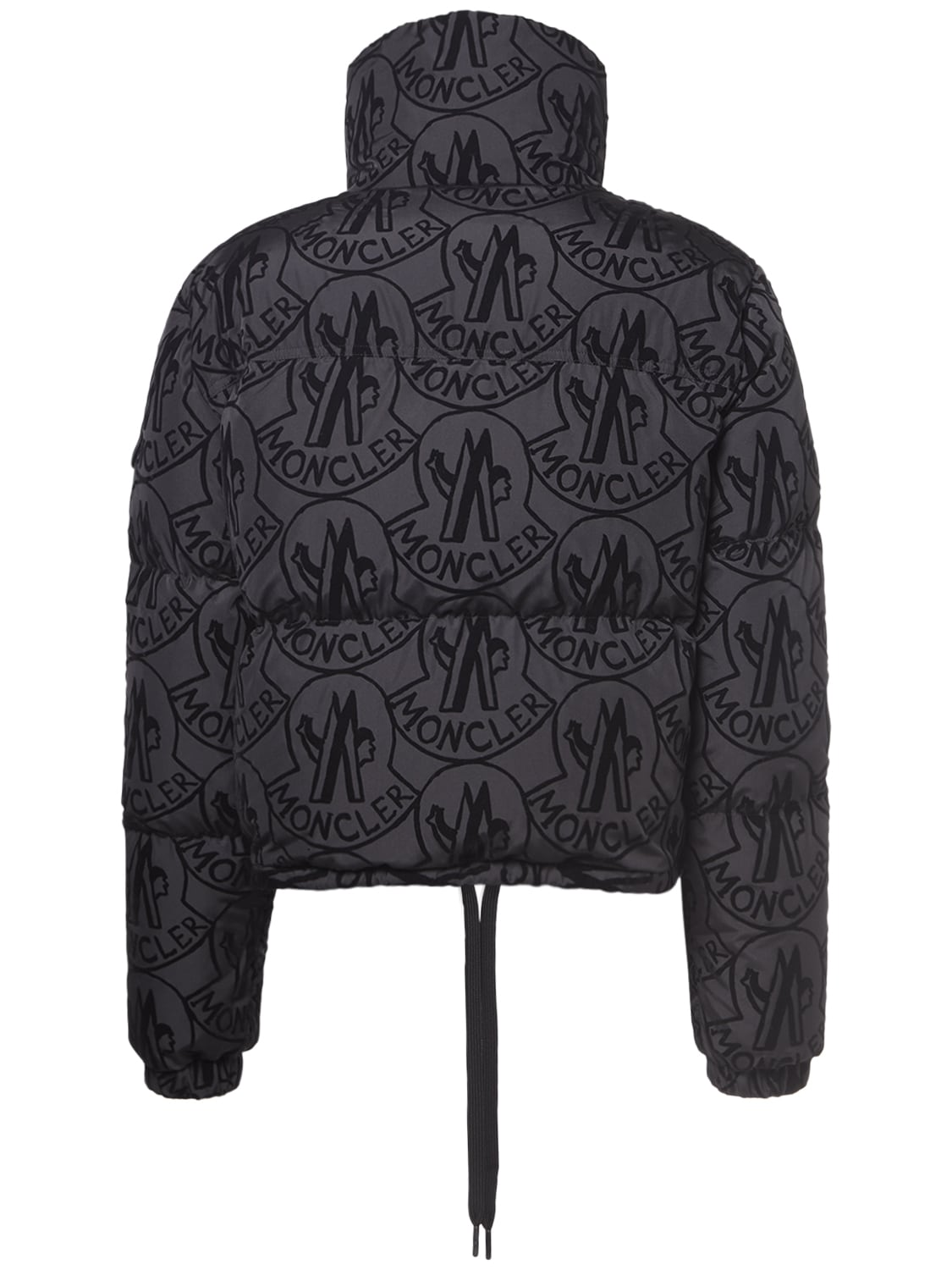 Shop Moncler Merle Tech Down Jacket In Black,printed