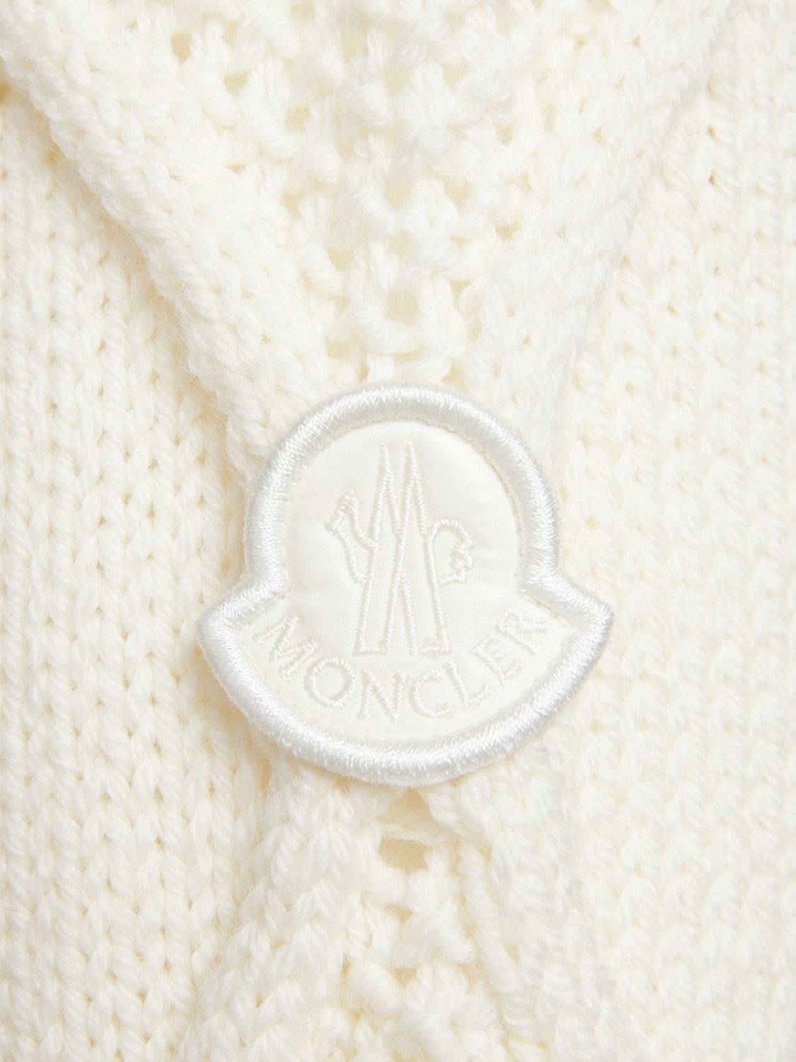 Shop Moncler Tricot Wool Down Cardigan In Natural