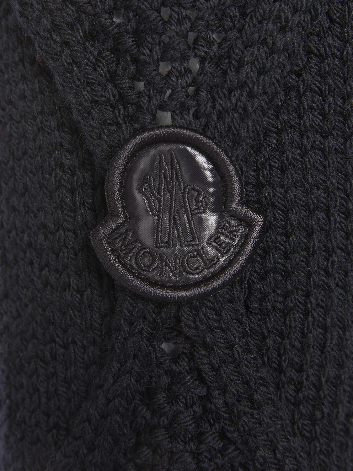 Shop Moncler Tricot Wool Down Cardigan In Black