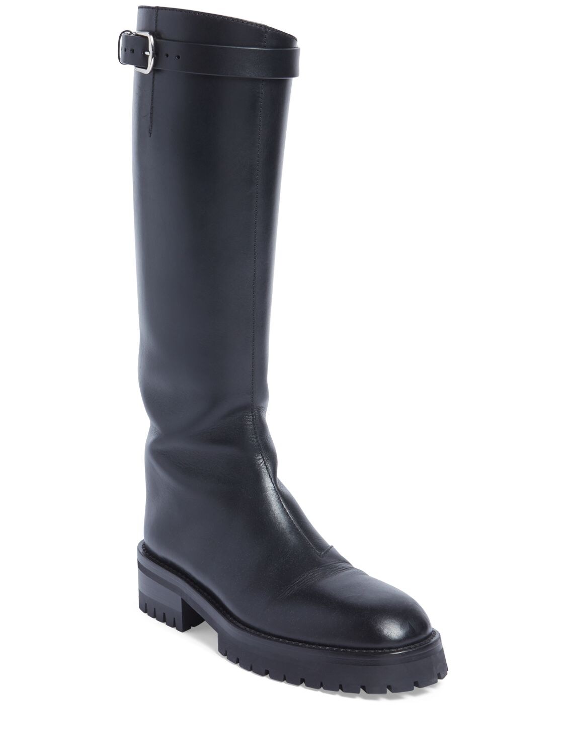 Shop Ann Demeulemeester 50mm Nes Leather Tall Boots In Black