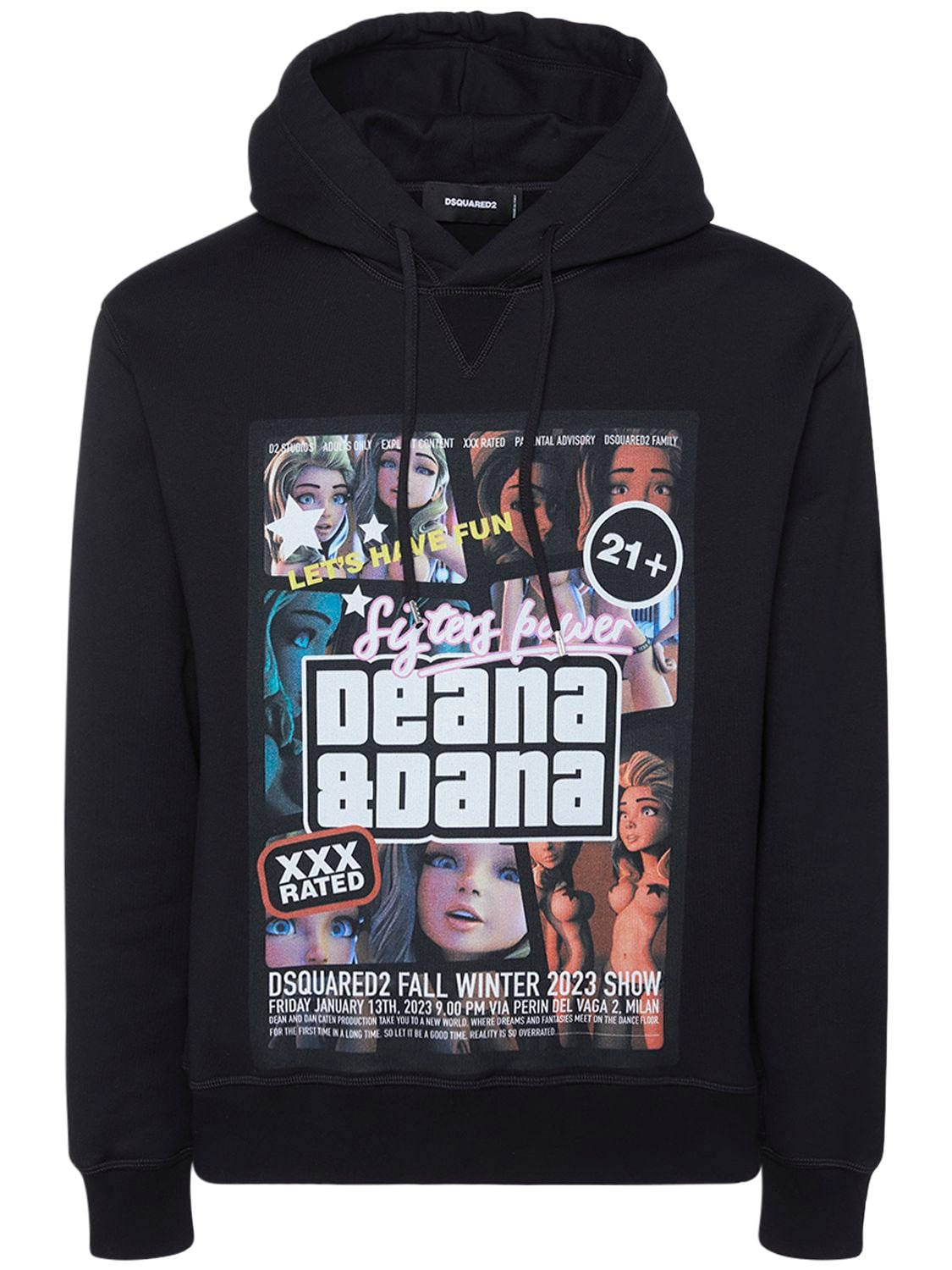 DSQUARED2 PRINTED COTTON HOODIE
