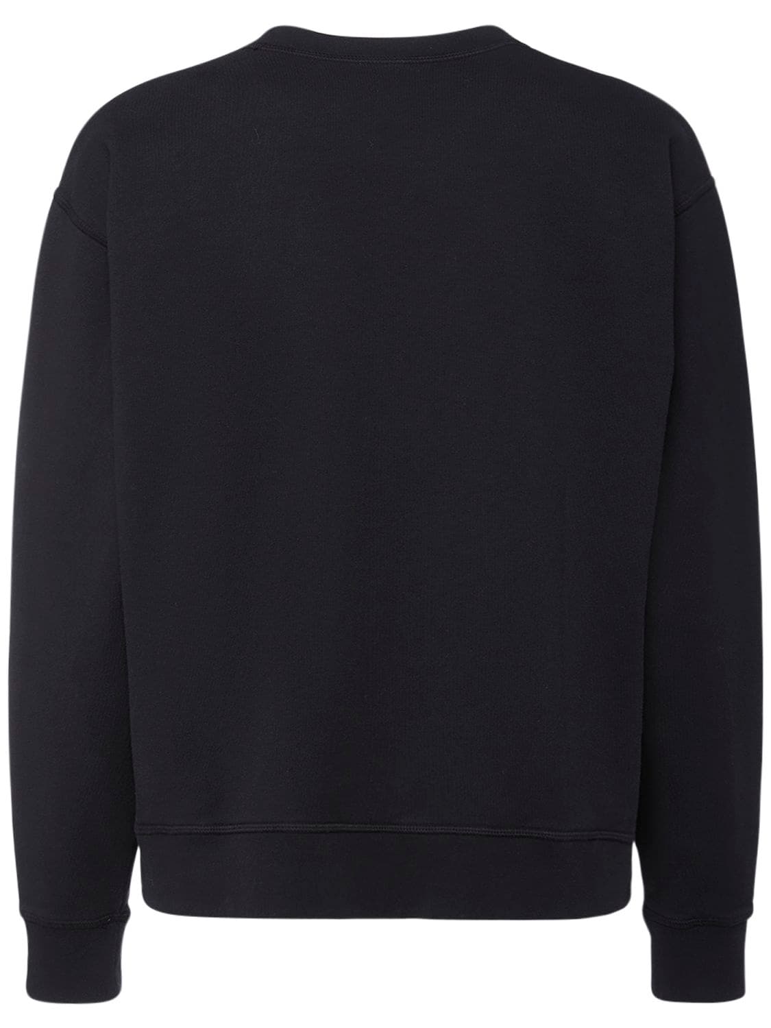 Shop Dsquared2 Printed Cotton Crewneck Sweatshirt In Black