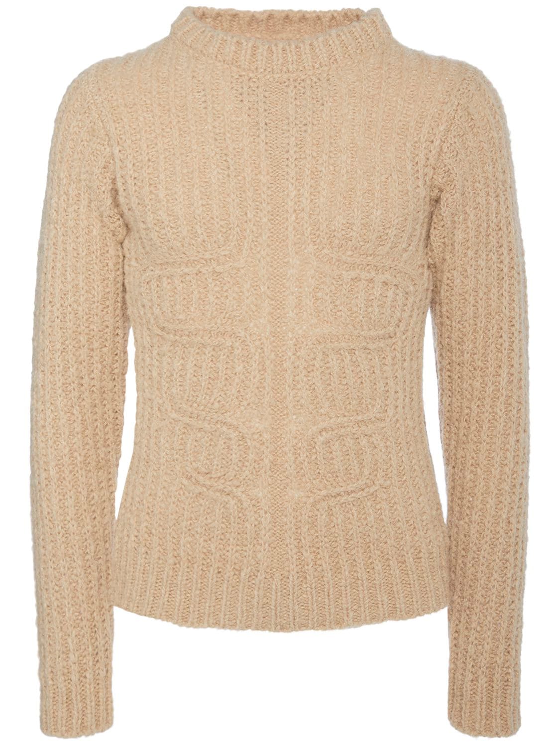 Image of Ribbed Wool Blend Sweater