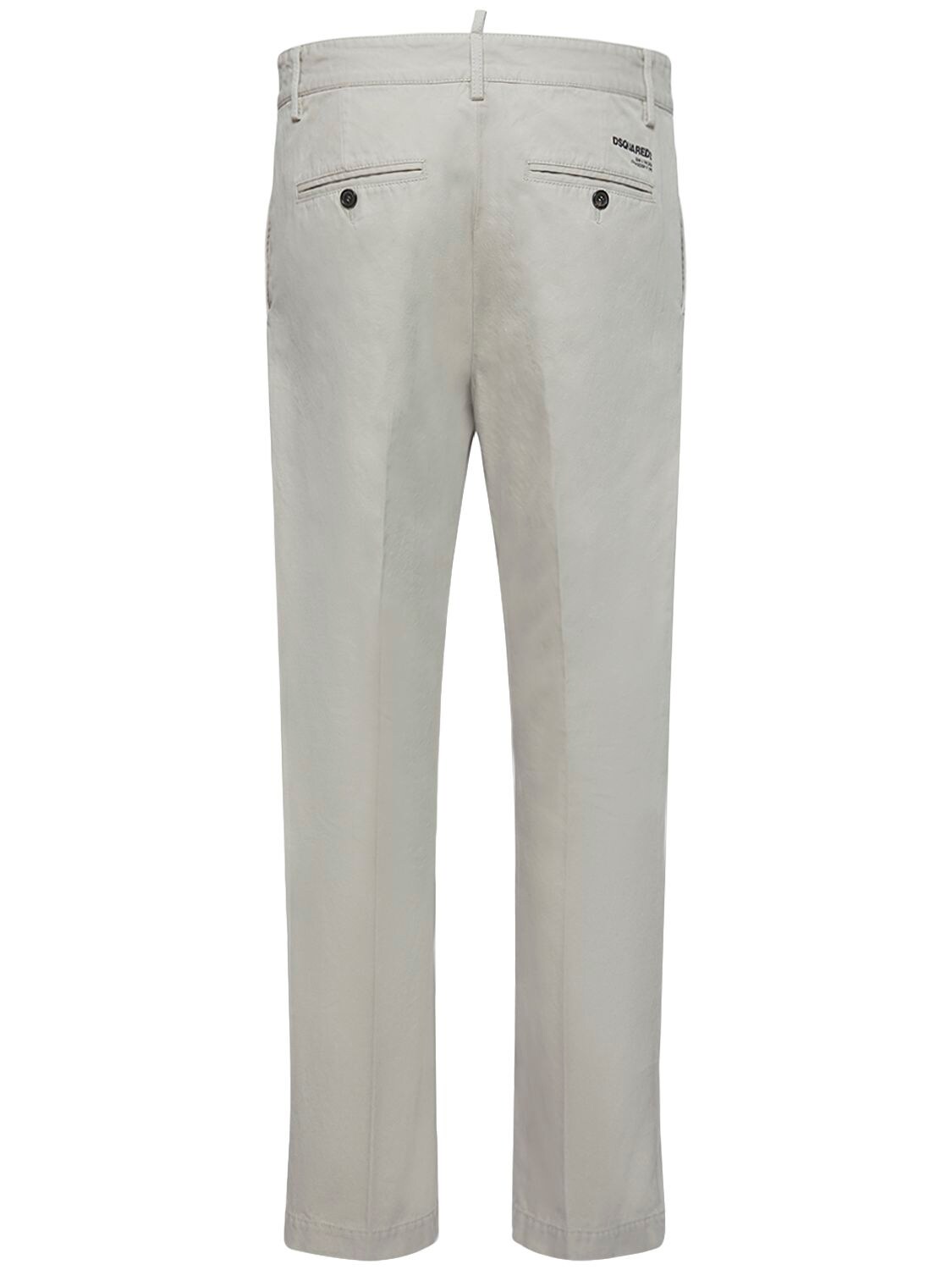 Dsquared2 Cotton Twill Logo Pants In Light Taupe