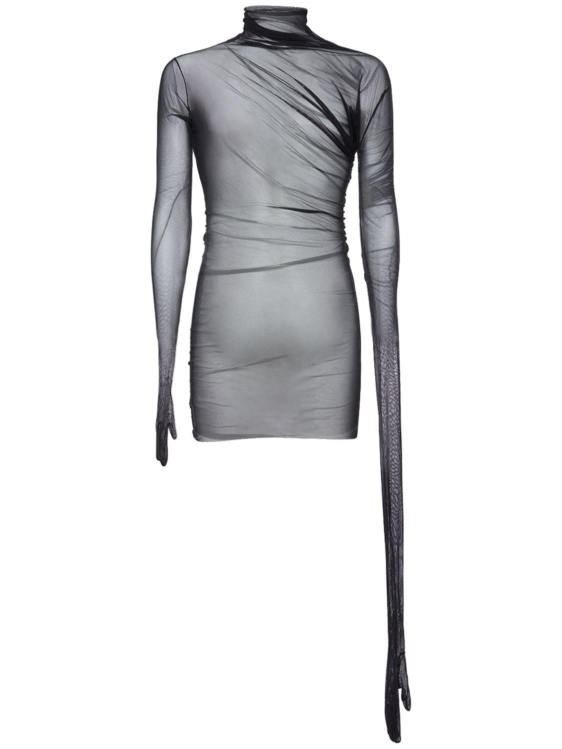 Ann Demeulemeester Nicolas Mesh T-shirt W/gloved Sleeves In Black