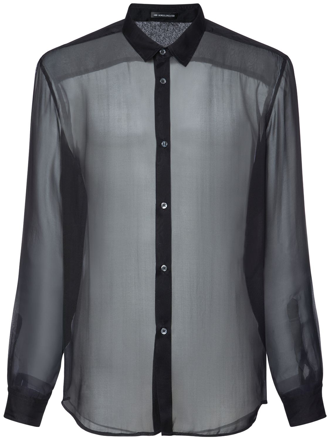 Ann Demeulemeester Benard Silk Chiffon Shirt In Black