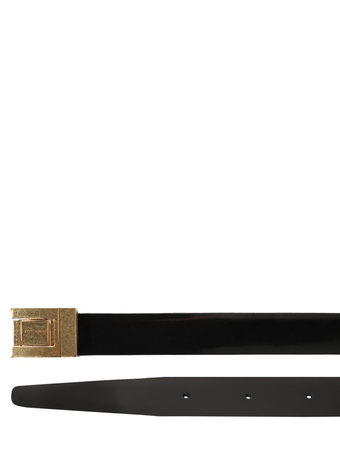 Shop Saint Laurent 20mm Boucle La 76 Brushed Leather Belt In Black