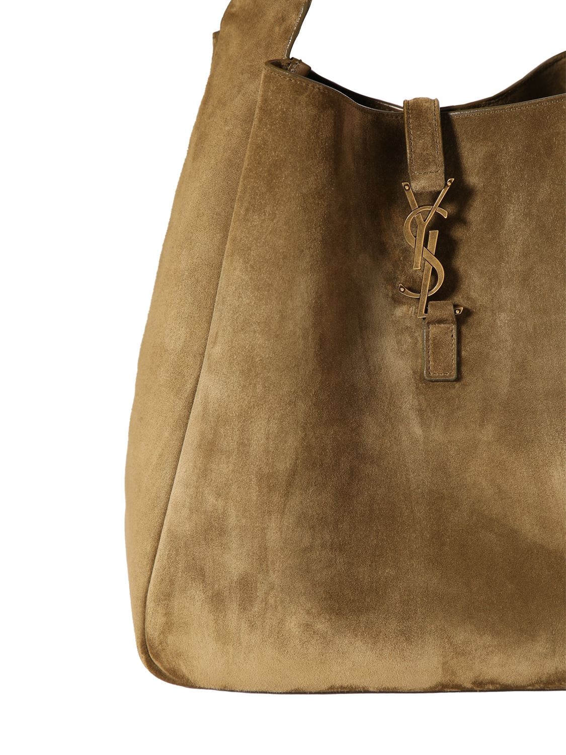 Le 5 A 7 Large Suede Tote Bag in Green - Saint Laurent