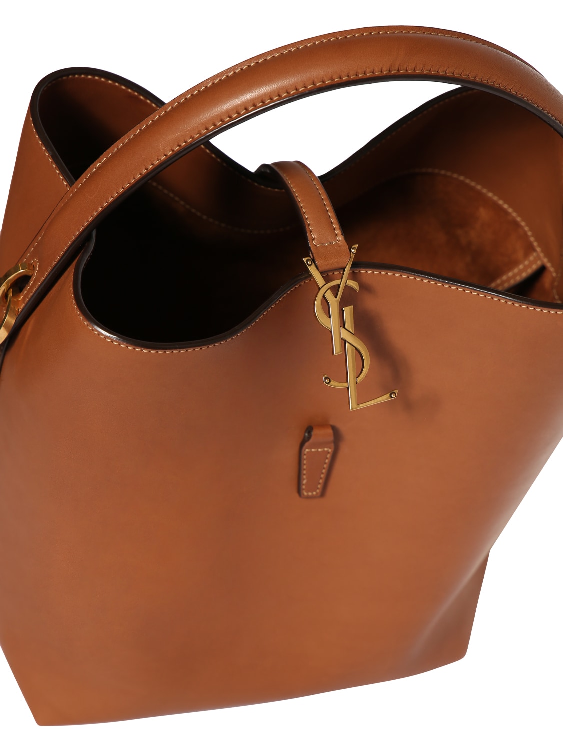 Brown Le 37 leather bucket bag, Saint Laurent