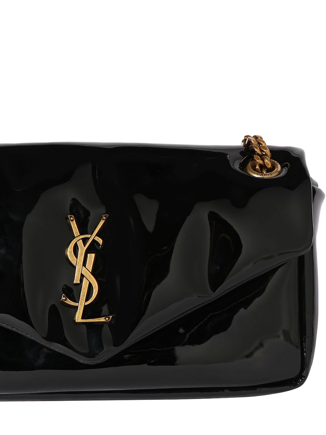 Calypso Patent Leather Shoulder Bag in Black - Saint Laurent