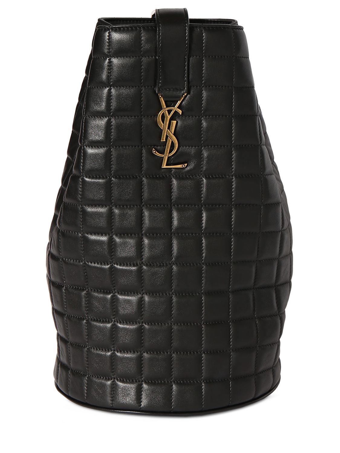 SAINT LAURENT MEDIUM CECILE LEATHER BUCKET BAG