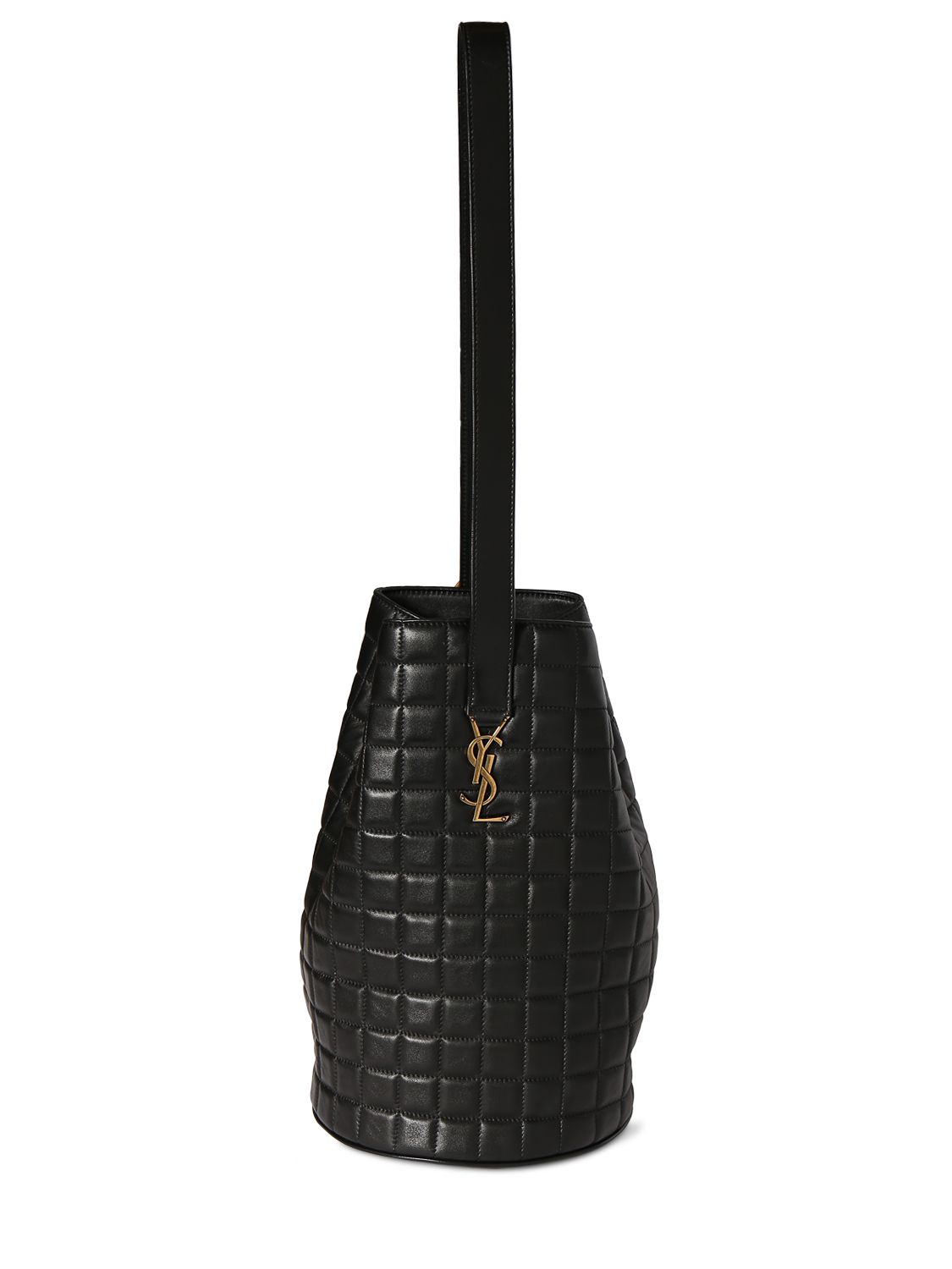 SAINT LAURENT MEDIUM CECILE LEATHER BUCKET BAG