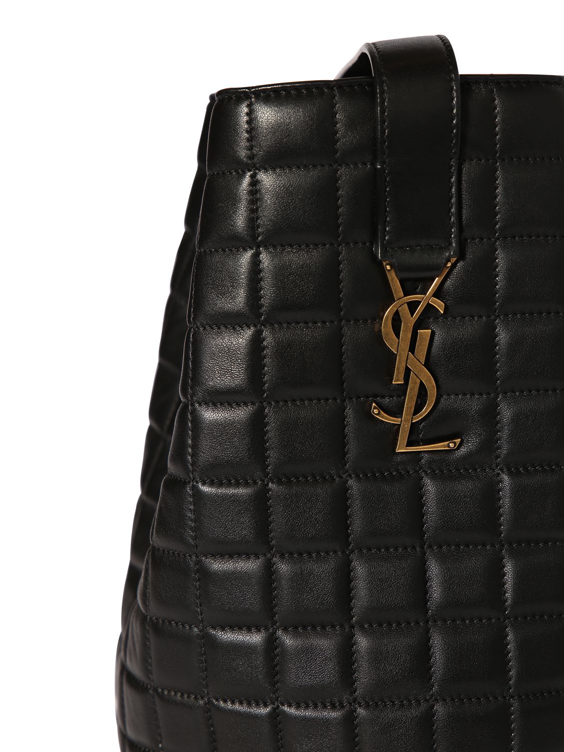 SAINT LAURENT MEDIUM CECILE LEATHER BUCKET BAG