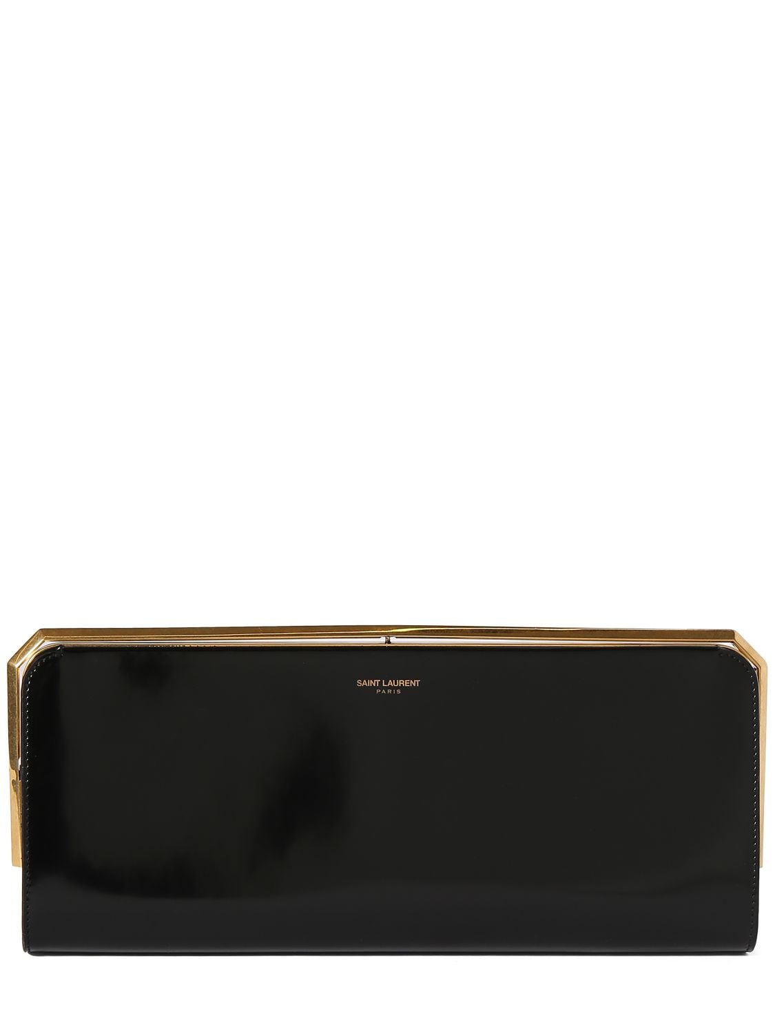 SAINT LAURENT DATE MINAUDIERE BRUSHED LEATHER CLUTCH