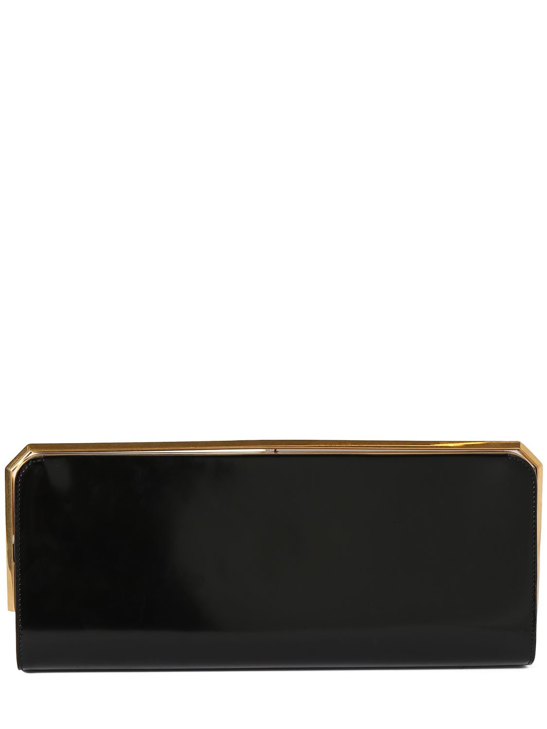 Shop Saint Laurent Date Minaudiere Brushed Leather Clutch In Black