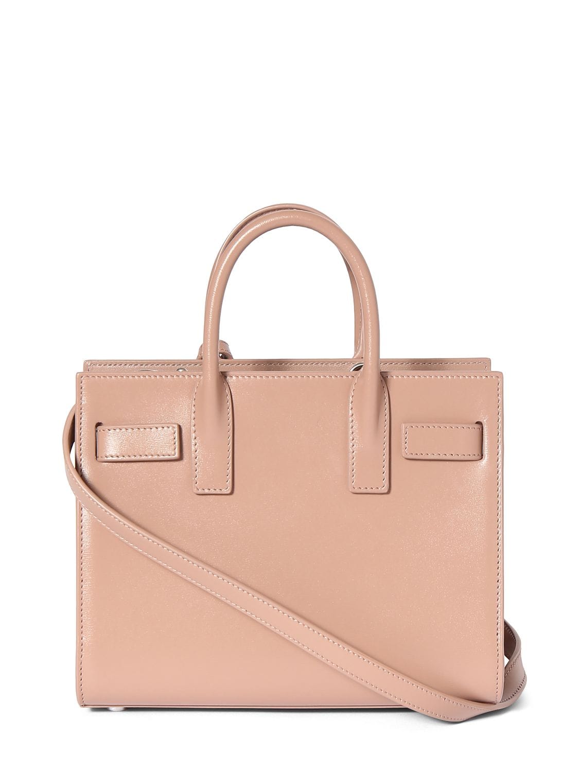 Shop Saint Laurent Nano Sac De Jour Leather Top Handle Bag In Rose